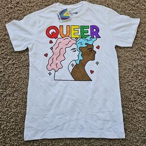 NWT Unisex #Takepride Queer Tee LGBTQIA2S+ Pride Month Rainbow Small Shirt